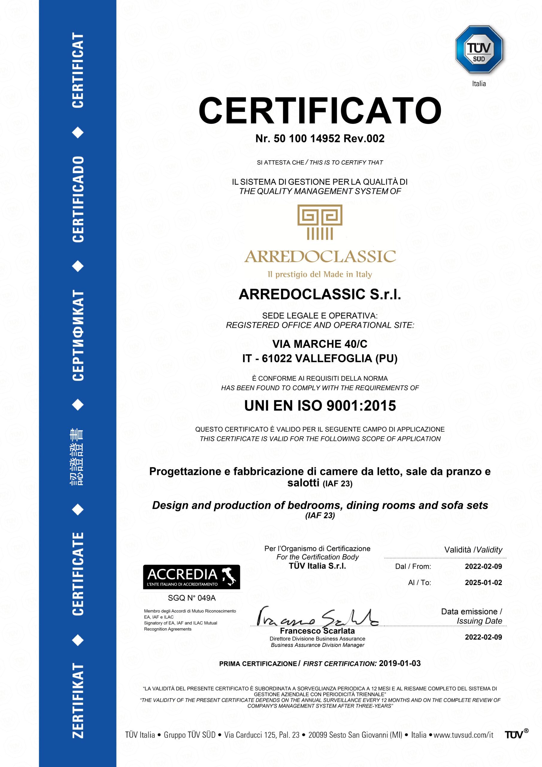 The company - Discover Arredoclassic history