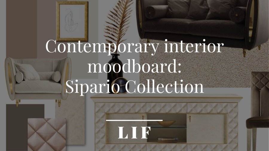 Classic interior moodboard-sipario collection