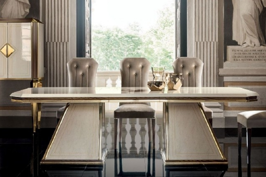 Contemporary dining room furniture: the Diamante collection
